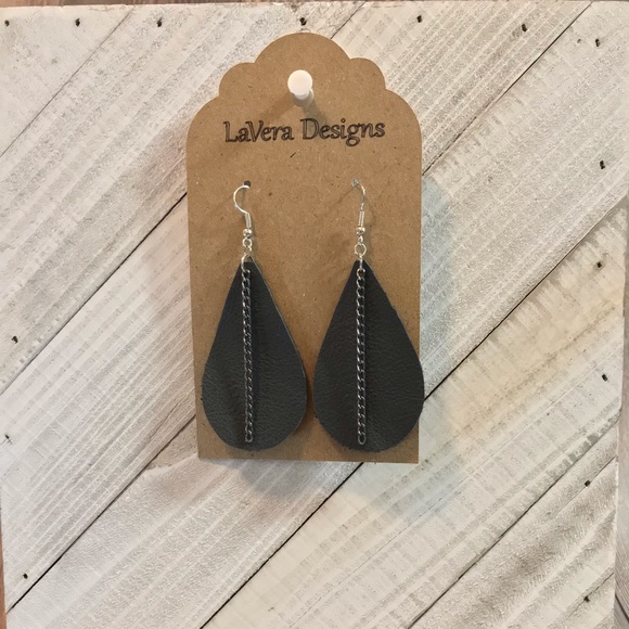 Genuine Leather Earrings - Picture 1 of 1